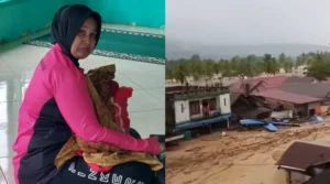 Bhayangkari Rela Menyusui Bayi Korban Longsor di Tapanuli Selatan