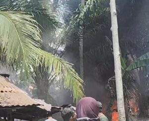 Gudang Botot di Sosial Cempa Hinai Terbakar, Warga Berusaha Padamkan Api dengan Alat Sederhana